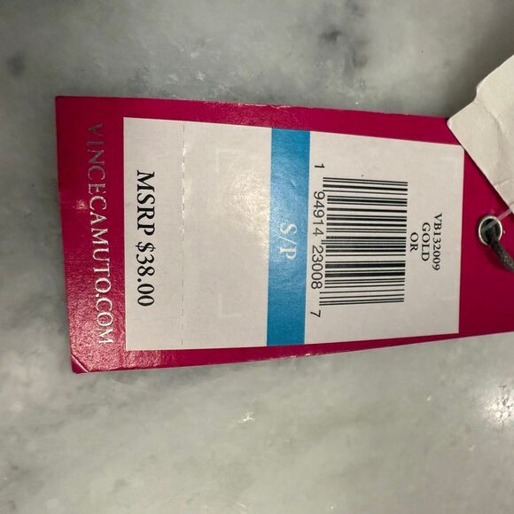 NWT Vince Camuto Pearl Rhinestone Embellished Buckle Belt Gold Size Small - Picture 4 of 5